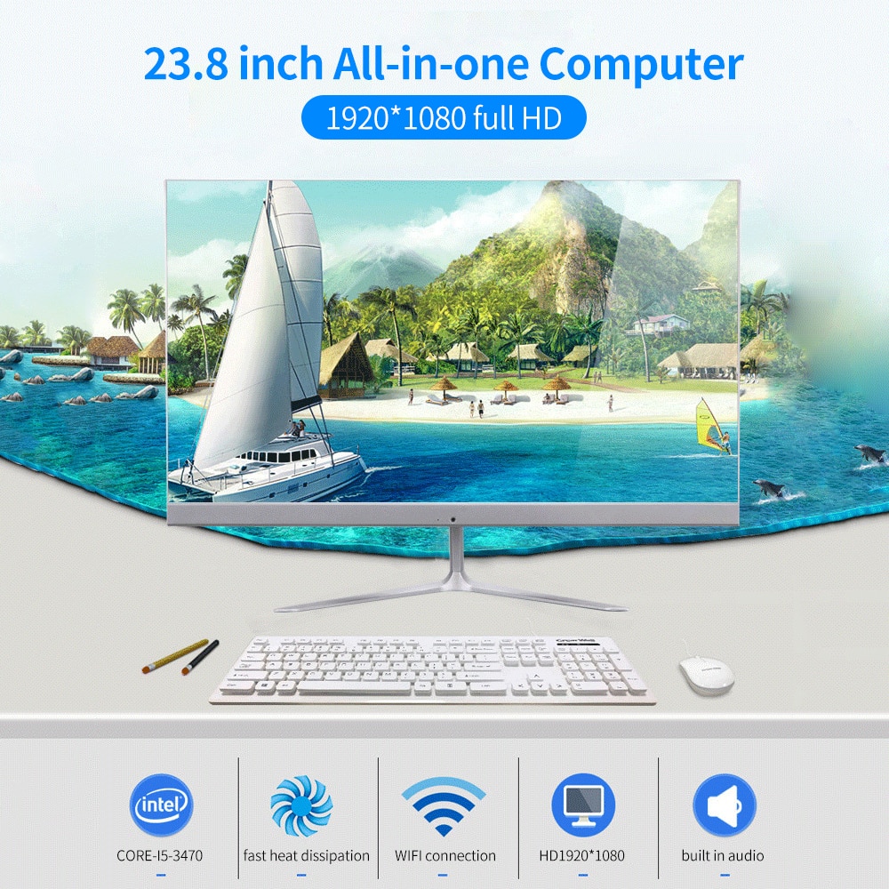 EU/US ÷ 23.8 ġ ο ũž ǻ Intel CORE-I5-3470/Intel HD ׷ 2500/8G/240G SSD/1920*1080 Office/Game